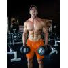 COOFANDY Men’s 3 Pack Workout Gym Shorts Mesh Athletic Shorts Lightweight Bodybuilding Training Short Pants with Pockets(Orange)