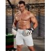 COOFANDY Men’s 3 Pack Workout Gym Shorts Mesh Athletic Shorts Lightweight Bodybuilding Training Short Pants with Pockets(White)