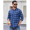 COOFANDY Men’s Casual Long Sleeve Button Up Plaid Flannel Shirt Jacket with Pocket(Buffalo Black Blue)