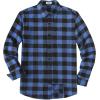 COOFANDY Men’s Casual Long Sleeve Button Up Plaid Flannel Shirt Jacket with Pocket(Buffalo Black Blue)