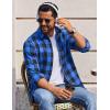 COOFANDY Men’s Casual Long Sleeve Button Up Plaid Flannel Shirt Jacket with Pocket(Buffalo Black Blue)