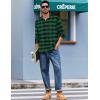 COOFANDY Men’s Casual Long Sleeve Button Up Plaid Flannel Shirt Jacket with Pocket(Buffalo Black Green)