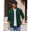 COOFANDY Men’s Casual Long Sleeve Button Up Plaid Flannel Shirt Jacket with Pocket(Buffalo Black Green)