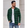 COOFANDY Men’s Casual Long Sleeve Button Up Plaid Flannel Shirt Jacket with Pocket(Buffalo Black Green)