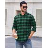 COOFANDY Men’s Casual Long Sleeve Button Up Plaid Flannel Shirt Jacket with Pocket(Buffalo Black Green)