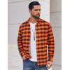 COOFANDY Men’s Casual Long Sleeve Button Up Plaid Flannel Shirt Jacket with Pocket(Buffalo Black Orange)