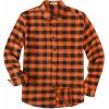 COOFANDY Men’s Casual Long Sleeve Button Up Plaid Flannel Shirt Jacket with Pocket(Buffalo Black Orange)