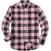 COOFANDY Men’s Casual Long Sleeve Button Up Plaid Flannel Shirt Jacket with Pocket(Buffalo Black Pink)