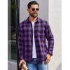 COOFANDY Men’s Casual Long Sleeve Button Up Plaid Flannel Shirt Jacket with Pocket(Buffalo Black Purple)