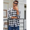 COOFANDY Men’s Casual Long Sleeve Button Up Plaid Flannel Shirt Jacket with Pocket(Buffalo Black White)