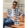 COOFANDY Men’s Casual Long Sleeve Button Up Plaid Flannel Shirt Jacket with Pocket(Buffalo Black White)