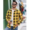 COOFANDY Men’s Casual Long Sleeve Button Up Plaid Flannel Shirt Jacket with Pocket(Buffalo Black Yellow)