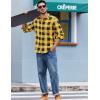 COOFANDY Men’s Casual Long Sleeve Button Up Plaid Flannel Shirt Jacket with Pocket(Buffalo Black Yellow)