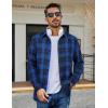 COOFANDY Men’s Casual Long Sleeve Button Up Plaid Flannel Shirt Jacket with Pocket(Plaid – Black Blue)