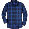 COOFANDY Men’s Casual Long Sleeve Button Up Plaid Flannel Shirt Jacket with Pocket(Plaid – Black Blue)