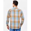 COOFANDY Men’s Casual Long Sleeve Button Up Plaid Flannel Shirt Jacket with Pocket(Plaid – Khaki Blue)
