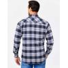 COOFANDY Men’s Casual Long Sleeve Button Up Plaid Flannel Shirt Jacket with Pocket(Plaid – Navy White)