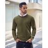 COOFANDY Men’s Crewneck Sweaters Long Sleeve Dress Knit Sweater Lightweight Slim Fit Pullover Sweaters(Army Green)