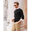 COOFANDY Men’s Crewneck Sweaters Long Sleeve Dress Knit Sweater Lightweight Slim Fit Pullover Sweaters(Black)