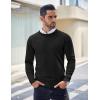 COOFANDY Men’s Crewneck Sweaters Long Sleeve Dress Knit Sweater Lightweight Slim Fit Pullover Sweaters(Black)