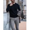 COOFANDY Men’s Crewneck Sweaters Long Sleeve Dress Knit Sweater Lightweight Slim Fit Pullover Sweaters(Black)