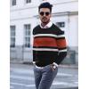 COOFANDY Men’s Crewneck Sweaters Long Sleeve Dress Knit Sweater Lightweight Slim Fit Pullover Sweaters(Black/Rust Red)