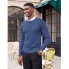 COOFANDY Men’s Crewneck Sweaters Long Sleeve Dress Knit Sweater Lightweight Slim Fit Pullover Sweaters(Blue)