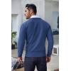 COOFANDY Men’s Crewneck Sweaters Long Sleeve Dress Knit Sweater Lightweight Slim Fit Pullover Sweaters(Blue)