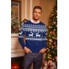 COOFANDY Men’s Crewneck Sweaters Long Sleeve Dress Knit Sweater Lightweight Slim Fit Pullover Sweaters(Christmas Blue)