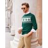 COOFANDY Men’s Crewneck Sweaters Long Sleeve Dress Knit Sweater Lightweight Slim Fit Pullover Sweaters(Christmas Green)