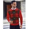 COOFANDY Men’s Crewneck Sweaters Long Sleeve Dress Knit Sweater Lightweight Slim Fit Pullover Sweaters(Christmas Red/Green)