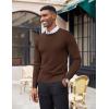 COOFANDY Men’s Crewneck Sweaters Long Sleeve Dress Knit Sweater Lightweight Slim Fit Pullover Sweaters(Coffee)