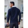 COOFANDY Men’s Crewneck Sweaters Long Sleeve Dress Knit Sweater Lightweight Slim Fit Pullover Sweaters(Dark Blue)