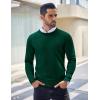 COOFANDY Men’s Crewneck Sweaters Long Sleeve Dress Knit Sweater Lightweight Slim Fit Pullover Sweaters(Dark Green)