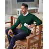 COOFANDY Men’s Crewneck Sweaters Long Sleeve Dress Knit Sweater Lightweight Slim Fit Pullover Sweaters(Dark Green)