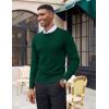 COOFANDY Men’s Crewneck Sweaters Long Sleeve Dress Knit Sweater Lightweight Slim Fit Pullover Sweaters(Dark Green)