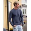 COOFANDY Men’s Crewneck Sweaters Long Sleeve Dress Knit Sweater Lightweight Slim Fit Pullover Sweaters(Dark Grey)