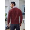 COOFANDY Men’s Crewneck Sweaters Long Sleeve Dress Knit Sweater Lightweight Slim Fit Pullover Sweaters(Dark Red/Black (Two-tone Colors))