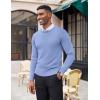 COOFANDY Men’s Crewneck Sweaters Long Sleeve Dress Knit Sweater Lightweight Slim Fit Pullover Sweaters(Ethereal Blue)