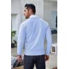 COOFANDY Men’s Crewneck Sweaters Long Sleeve Dress Knit Sweater Lightweight Slim Fit Pullover Sweaters(Ethereal Blue)