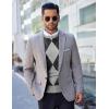 COOFANDY Men’s Crewneck Sweaters Long Sleeve Dress Knit Sweater Lightweight Slim Fit Pullover Sweaters(Grey Argyle)
