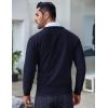 COOFANDY Men’s Crewneck Sweaters Long Sleeve Dress Knit Sweater Lightweight Slim Fit Pullover Sweaters(Navy Blue/Grey White Jacquard)
