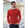 COOFANDY Men’s Crewneck Sweaters Long Sleeve Dress Knit Sweater Lightweight Slim Fit Pullover Sweaters(Red)