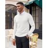COOFANDY Men’s Crewneck Sweaters Long Sleeve Dress Knit Sweater Lightweight Slim Fit Pullover Sweaters(White)