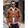 COOFANDY Men’s Crewneck Sweaters Long Sleeve Dress Knit Sweater Lightweight Slim Fit Pullover Sweaters(White/Rust Red)