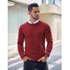 COOFANDY Men’s Crewneck Sweaters Long Sleeve Dress Knit Sweater Lightweight Slim Fit Pullover Sweaters(Wine Red)