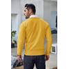 COOFANDY Men’s Crewneck Sweaters Long Sleeve Dress Knit Sweater Lightweight Slim Fit Pullover Sweaters(Yellow)