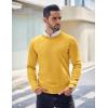 COOFANDY Men’s Crewneck Sweaters Long Sleeve Dress Knit Sweater Lightweight Slim Fit Pullover Sweaters(Yellow)