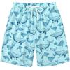 COOFANDY Men’s Hawaiian Beach Shorts Elastic Waist Drawstring Lightweight Summer Casual Shorts with Pocket(Ocean Whale)