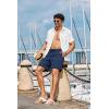 COOFANDY Men’s Hawaiian Beach Shorts Elastic Waist Drawstring Lightweight Summer Casual Shorts with Pocket(Palm Night)